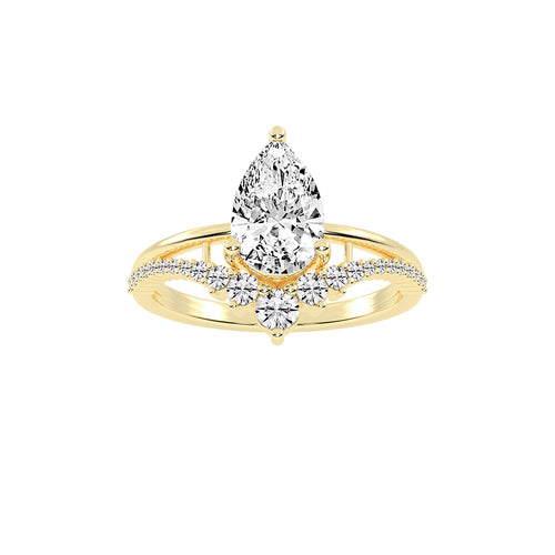Orivane Split shank Pear cut classic lab diamond ring