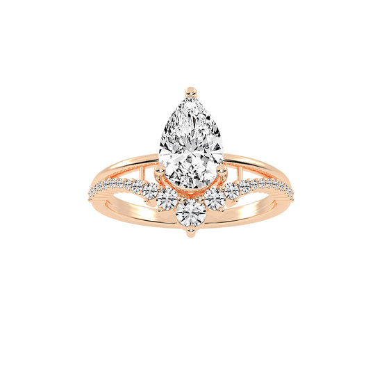 Orivane Split shank Pear cut classic lab diamond ring