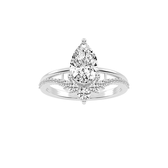 Orivane Split shank Pear cut classic lab diamond ring