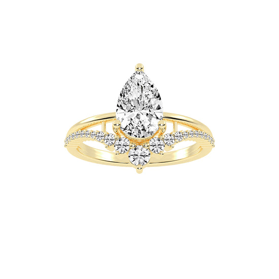 Orivane Split shank Pear cut classic lab diamond ring