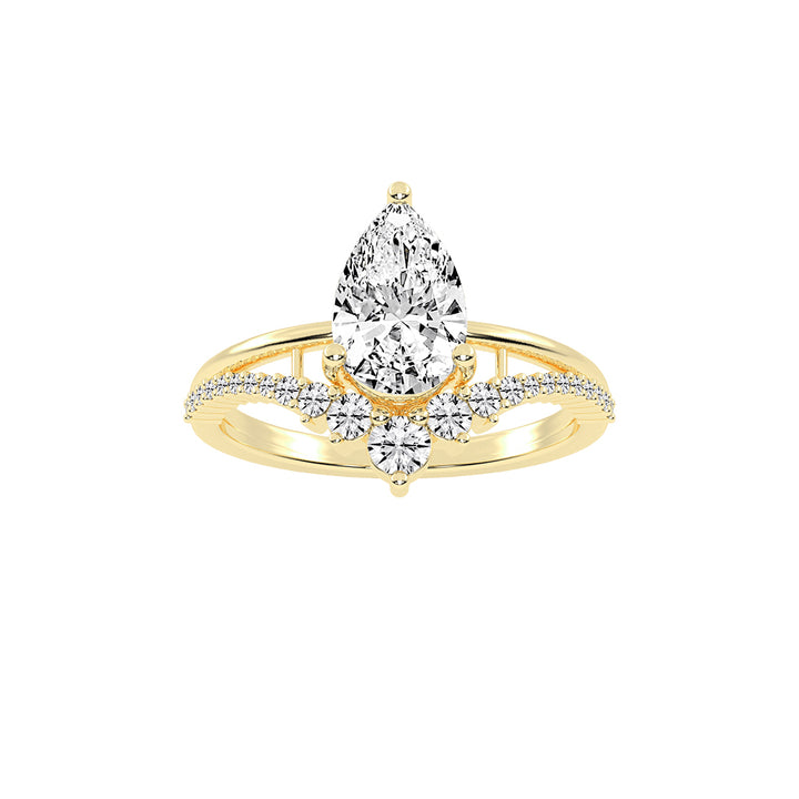 Orivane Split shank Pear cut classic lab diamond ring