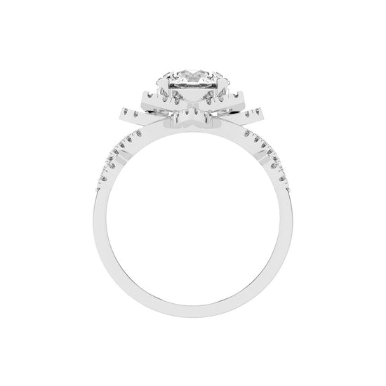 Diamicca Flower style round cut classic lab diamond ring