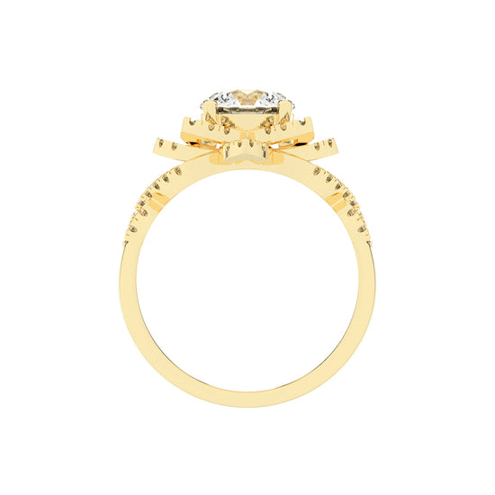 Diamicca Flower style round cut classic lab diamond ring