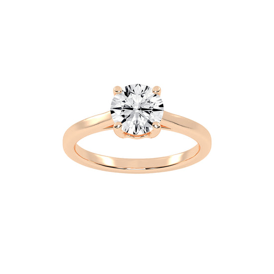Solixara cathedral round cut solitaire lab diamond ring