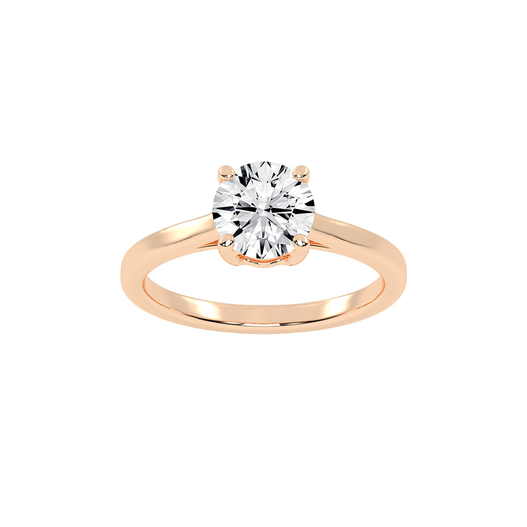 Solixara cathedral round cut solitaire lab diamond ring