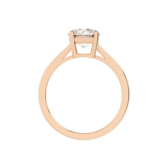 Solixara cathedral round cut solitaire lab diamond ring