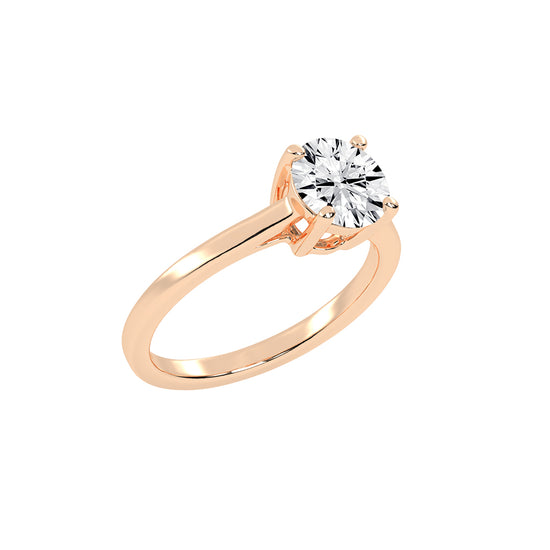 Solixara cathedral round cut solitaire lab diamond ring