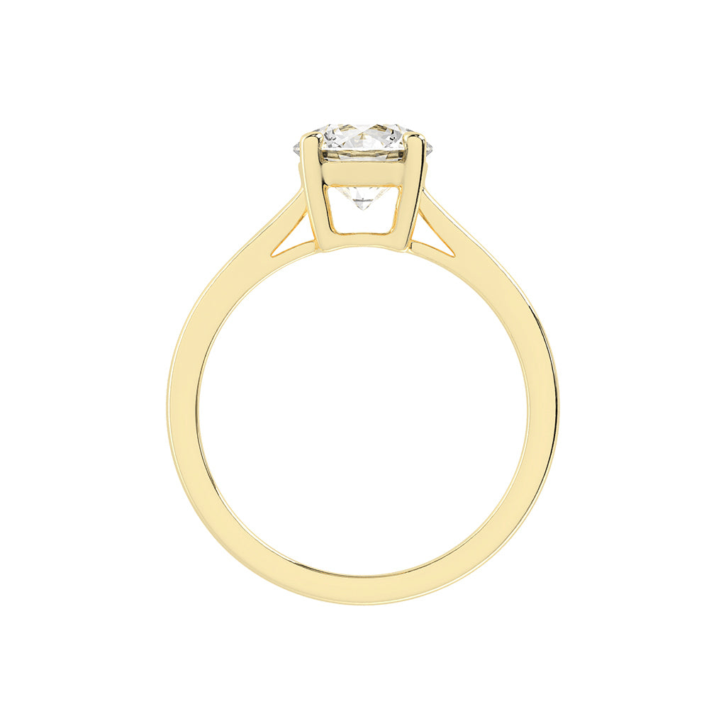 Solixara cathedral round cut solitaire lab diamond ring