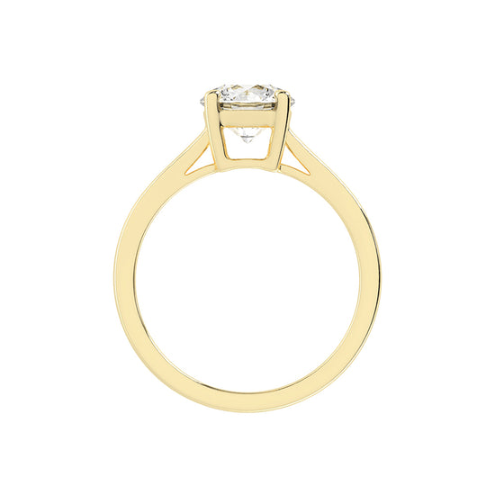 Solixara cathedral round cut solitaire lab diamond ring