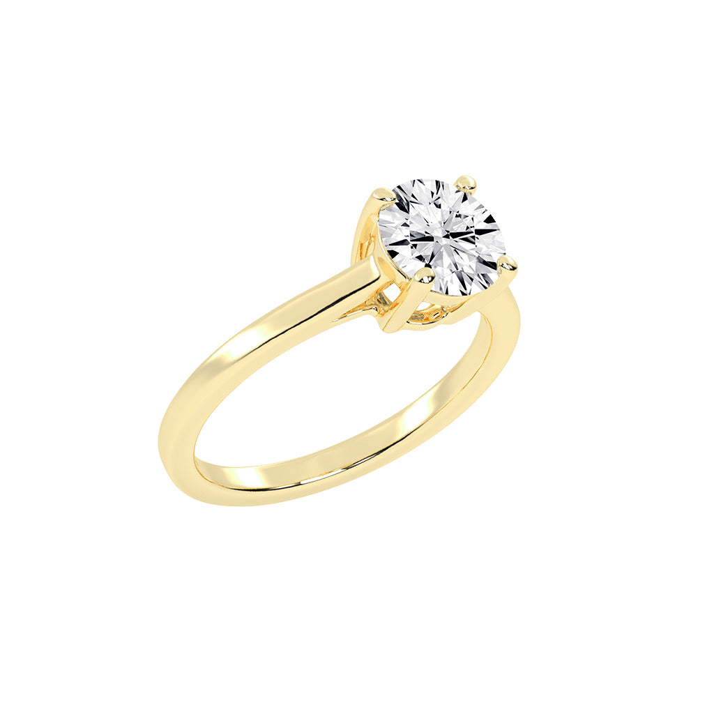 Solixara cathedral round cut solitaire lab diamond ring