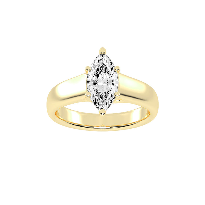 Solavria six prong marquise cut solitaire lab diamond ring