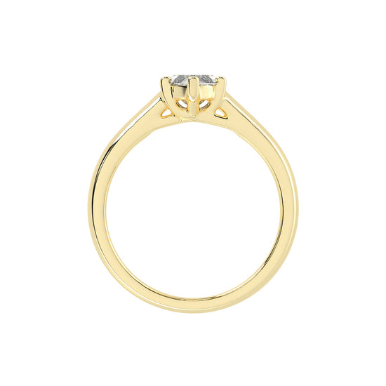 Solavria six prong marquise cut solitaire lab diamond ring