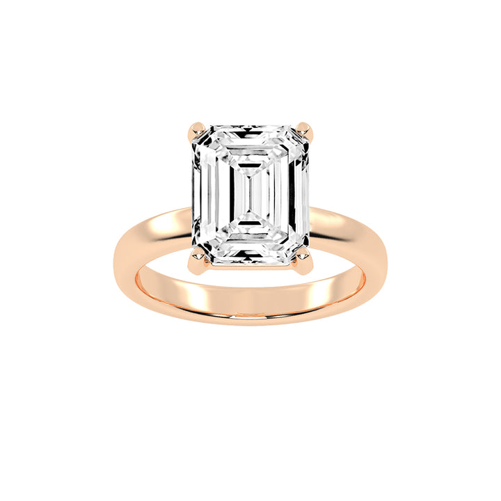 Solsticea emerald cut solitaire lab diamond ring