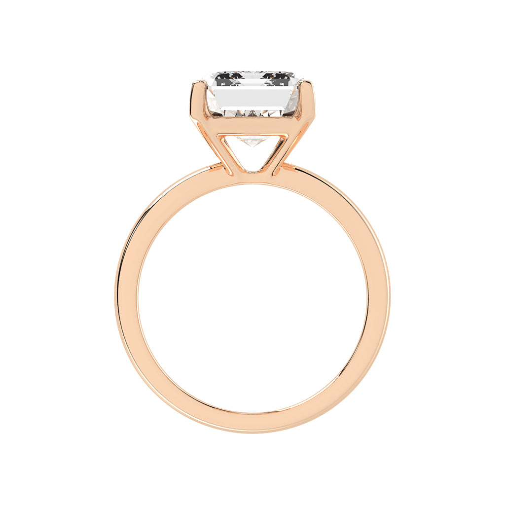 Solsticea emerald cut solitaire lab diamond ring