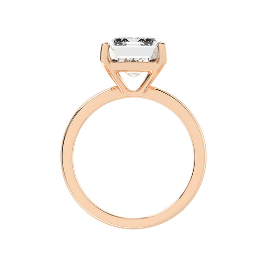 Solsticea emerald cut solitaire lab diamond ring