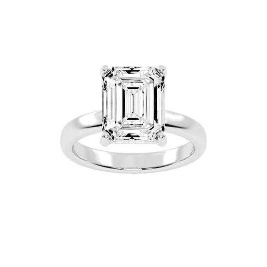 Solsticea emerald cut solitaire lab diamond ring