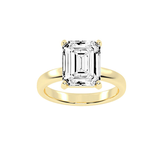 Solsticea emerald cut solitaire lab diamond ring