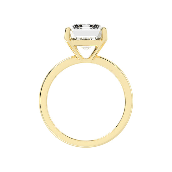 Solsticea emerald cut solitaire lab diamond ring