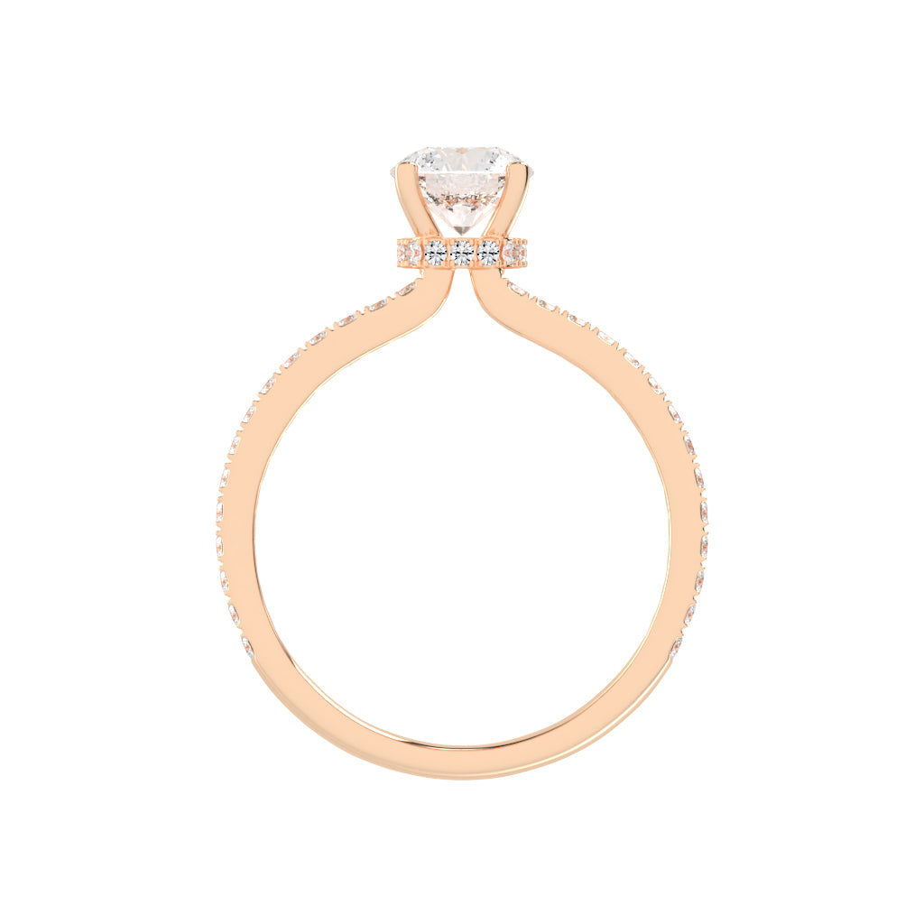 Sidovia split round cut side stone lab diamond ring