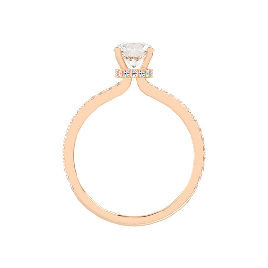 Sidovia split round cut side stone lab diamond ring