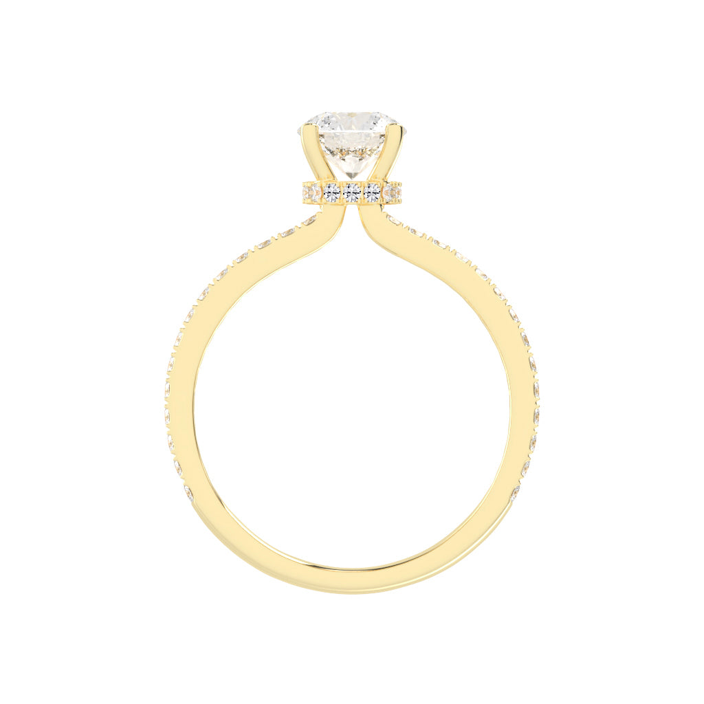 Sidovia split round cut side stone lab diamond ring
