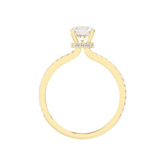 Sidovia split round cut side stone lab diamond ring