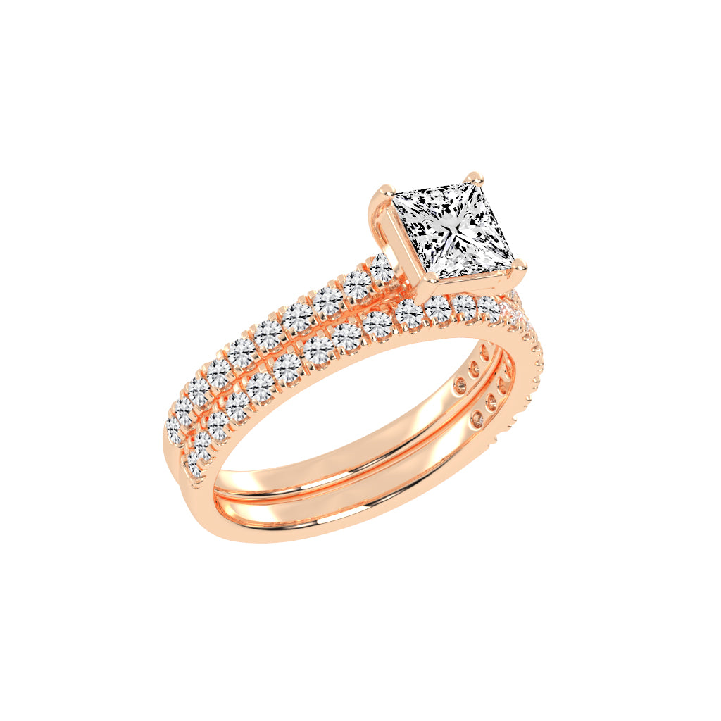 Everique  princess cut engagement lab diamond ring