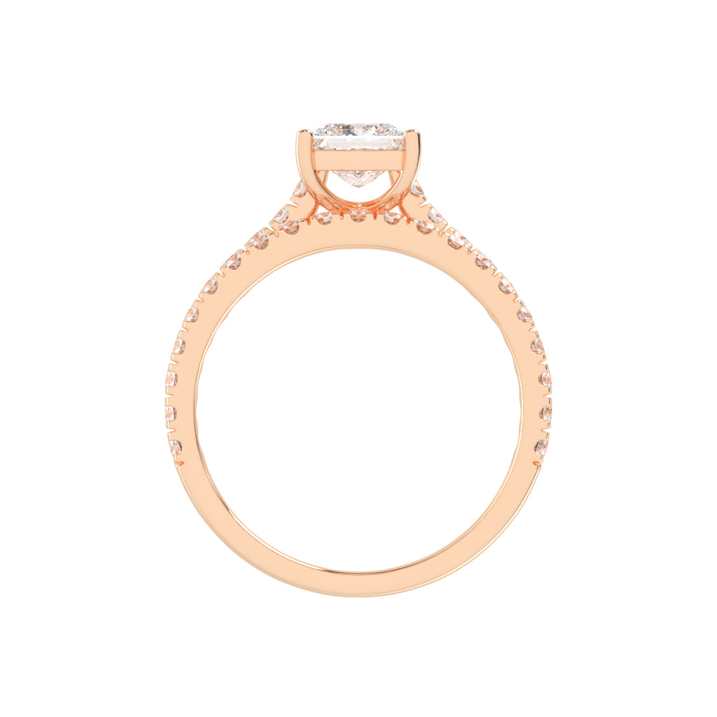 Everique  princess cut engagement lab diamond ring