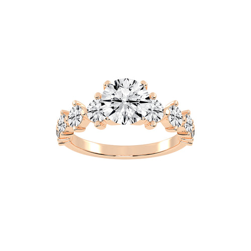 Exquiside Tiffany round cut side stone lab diamond ring