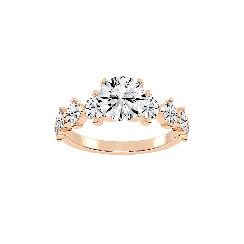 Exquiside Tiffany round cut side stone lab diamond ring