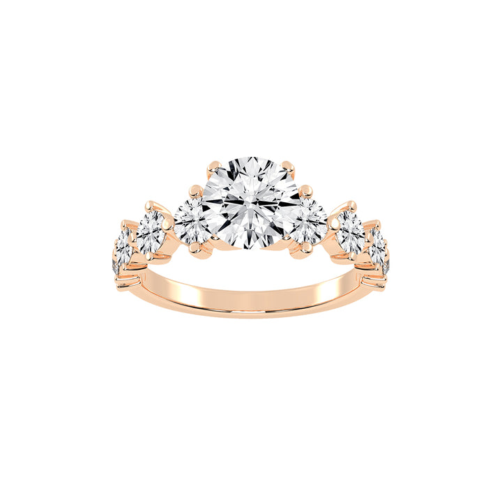Exquiside Tiffany round cut side stone lab diamond ring