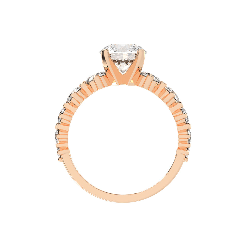 Exquiside Tiffany round cut side stone lab diamond ring