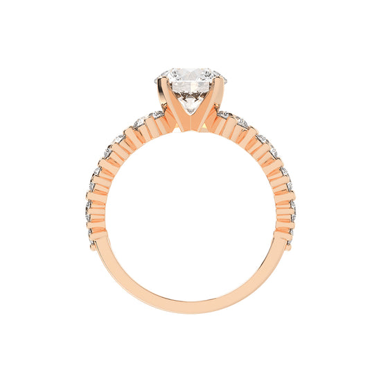 Exquiside Tiffany round cut side stone lab diamond ring