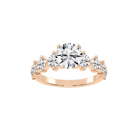 Exquiside Tiffany round cut side stone lab diamond ring