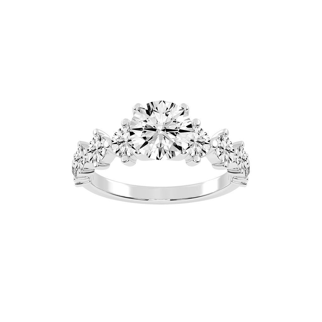 Exquiside Tiffany round cut side stone lab diamond ring