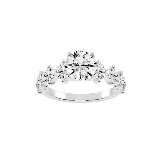 Exquiside Tiffany round cut side stone lab diamond ring
