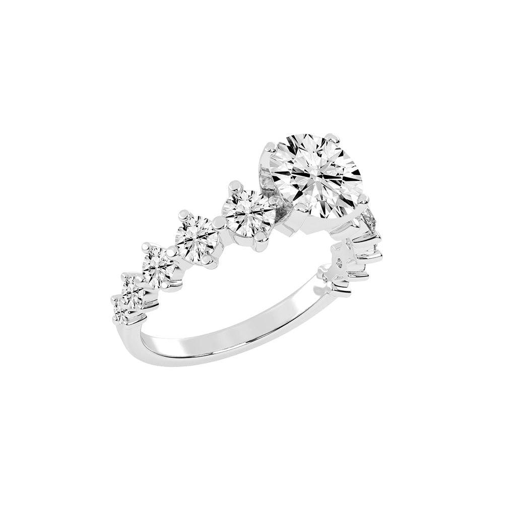 Exquiside Tiffany round cut side stone lab diamond ring