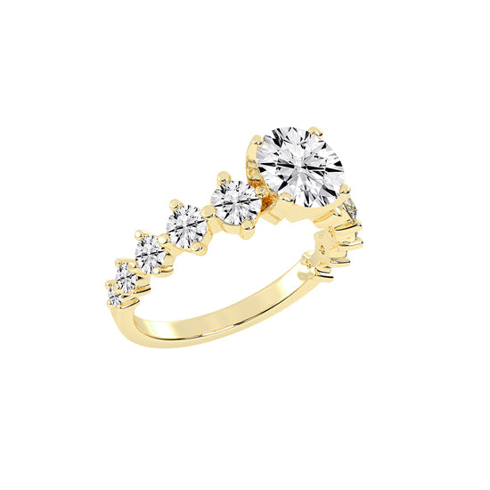 Exquiside Tiffany round cut side stone lab diamond ring