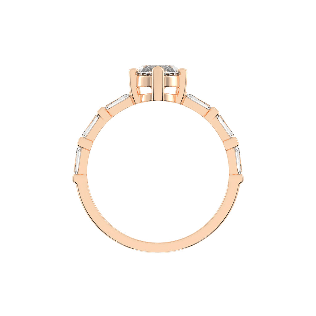 Veriside  Marquise Side Stone Lab Diamond Ring