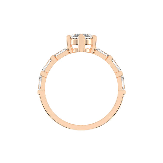 Veriside  Marquise Side Stone Lab Diamond Ring
