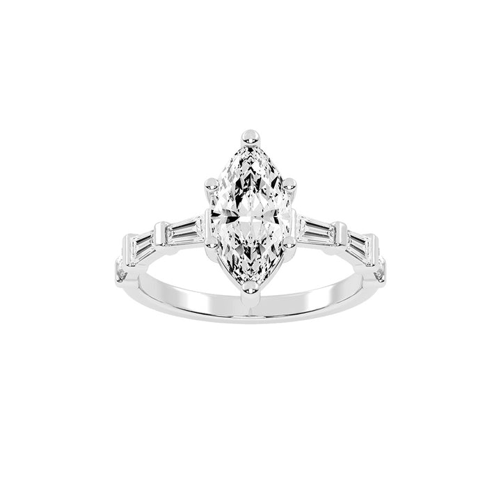 Veriside  Marquise Side Stone Lab Diamond Ring