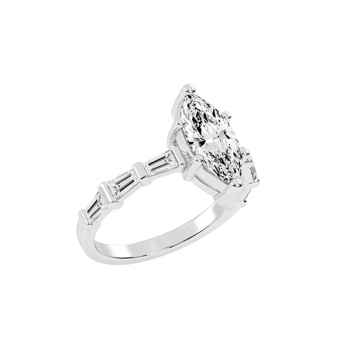 Veriside  Marquise Side Stone Lab Diamond Ring