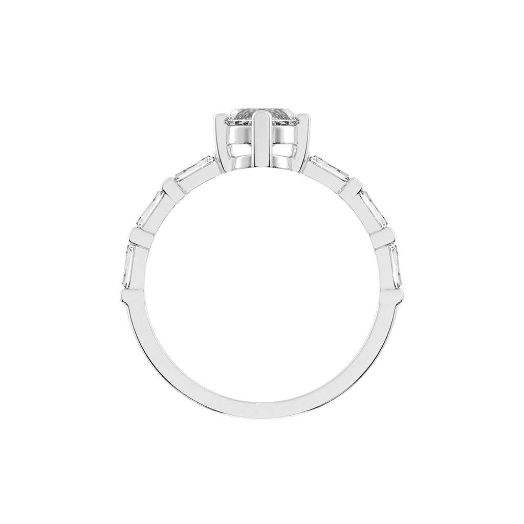 Veriside  Marquise Side Stone Lab Diamond Ring