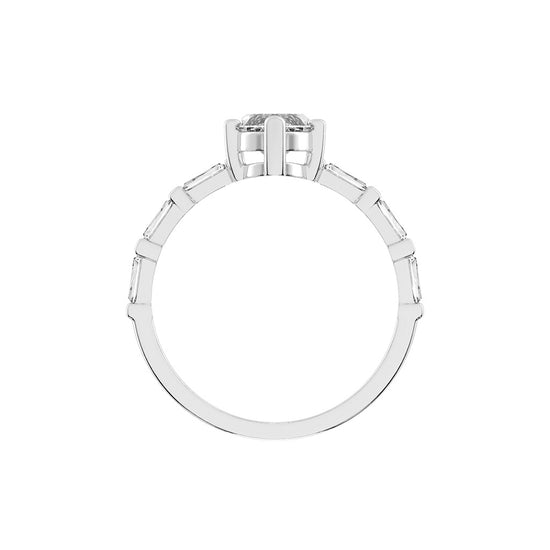 Veriside  Marquise Side Stone Lab Diamond Ring