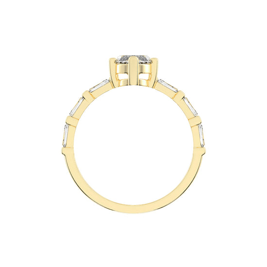 Veriside  Marquise Side Stone Lab Diamond Ring