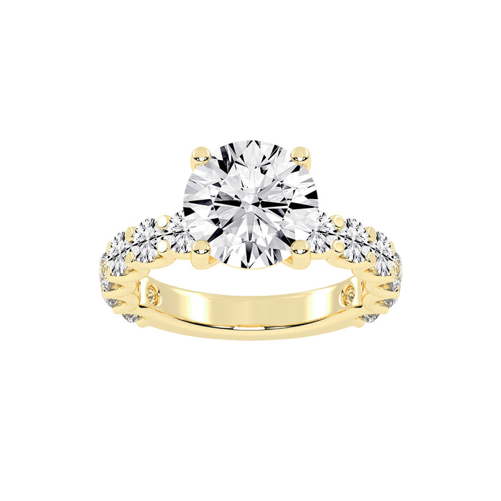 Sidoline Round Cut Side Stone Lab Diamond Ring