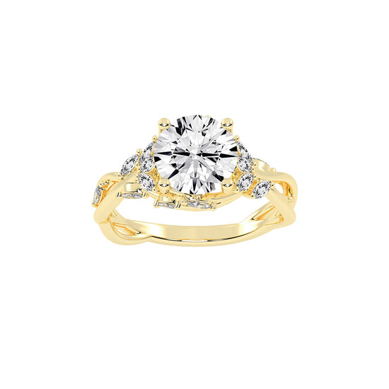 Luxevara Braided Round Cut Classic Lab Diamond Ring