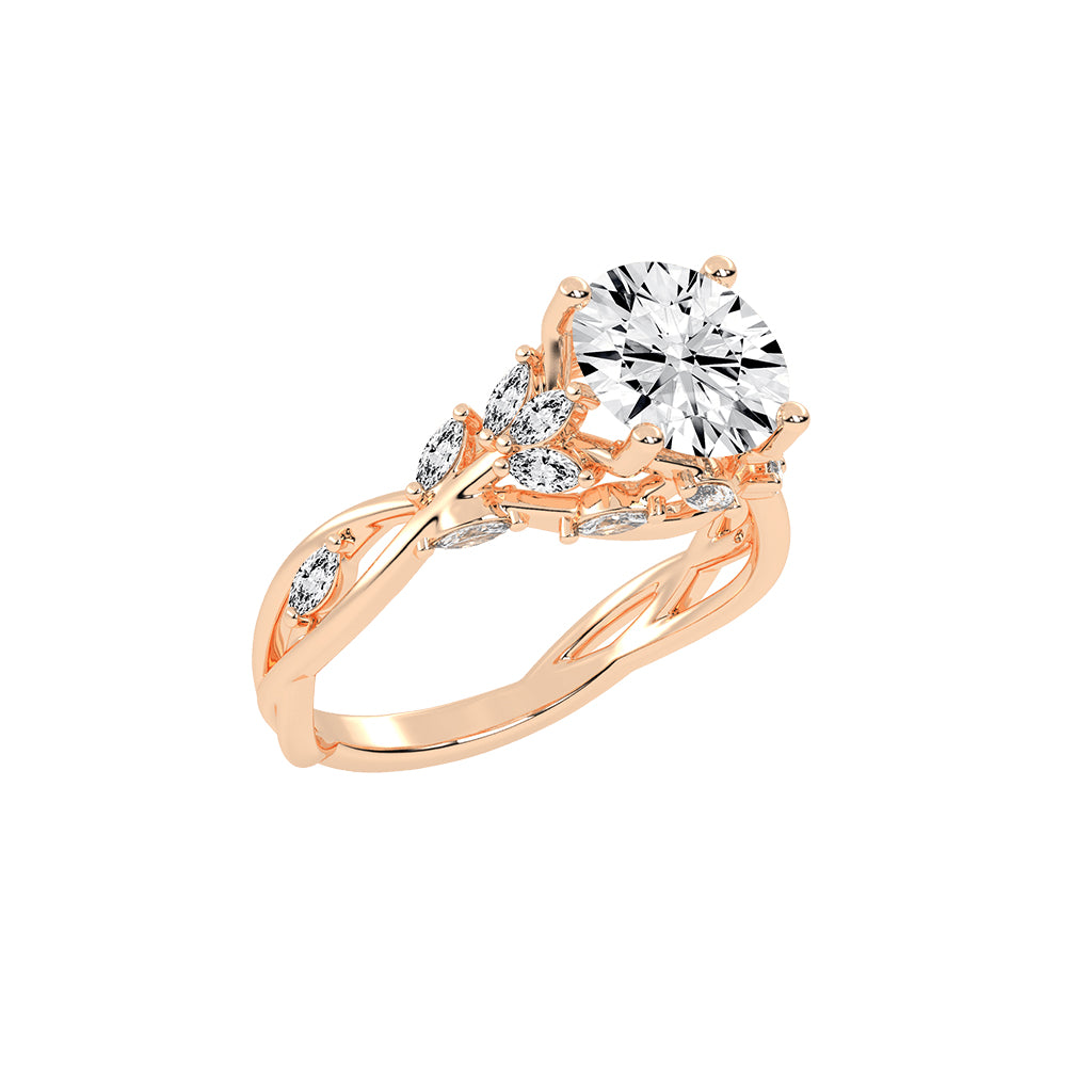 Luxevara Braided Round Cut Classic Lab Diamond Ring