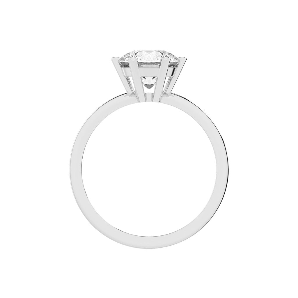 Solastrina Six Prong Round Cut Solitaire Lab Diamond Ring