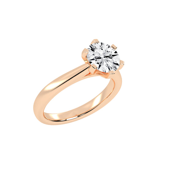 Solleona Six Prong Round Cut Solitaire Lab Diamond Ring